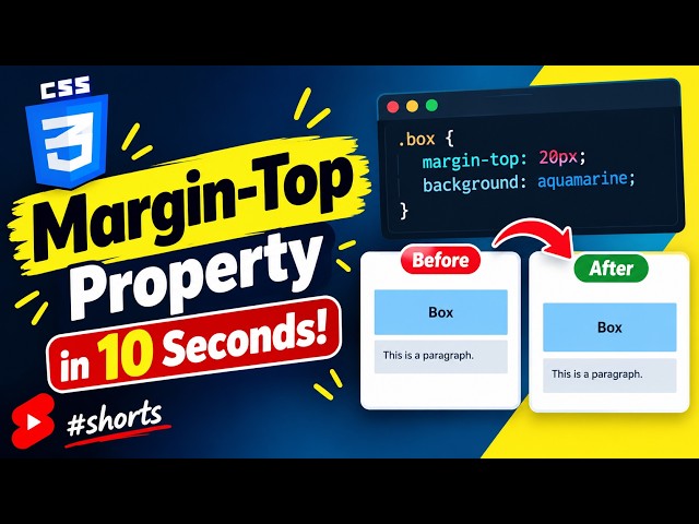 🔥 CSS Margin-Top Property in 10 Seconds! #shorts #coding