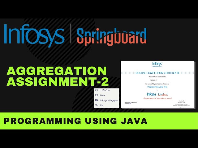 Aggregation Assignment - 2 | Programming Using Java | Infosys Springboard