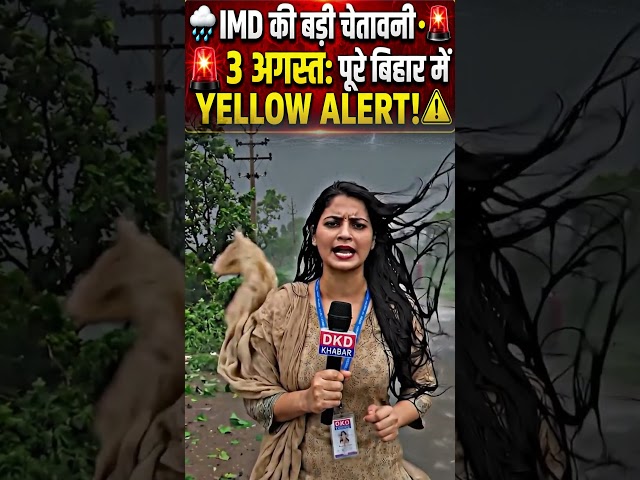 🚨 August 3 Weather Update: Yellow Alert Across Bihar | IMD Bihar Weather #Shorts