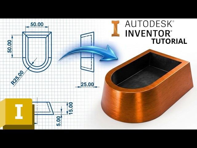 Autodesk Inventor Beginner Series -  How to use Taper Angle #15