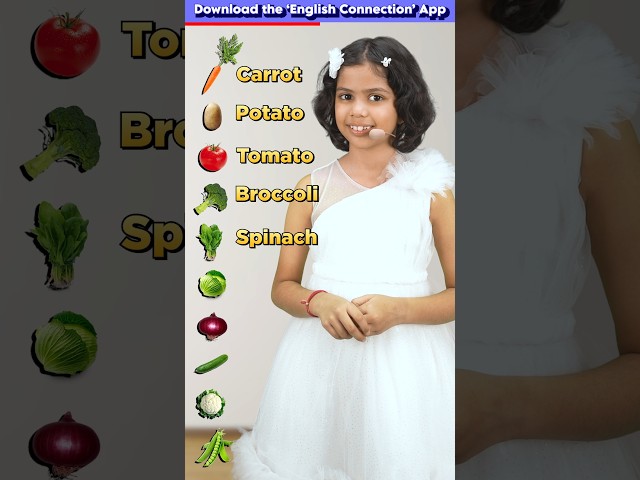 10 Vegetable🫛 Names in English, Kids English Practice, Adi Keshari Connection #shorts