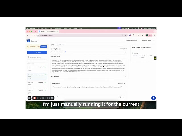 DocScrib - AI medical Scrib. Automatic ICD code generation
