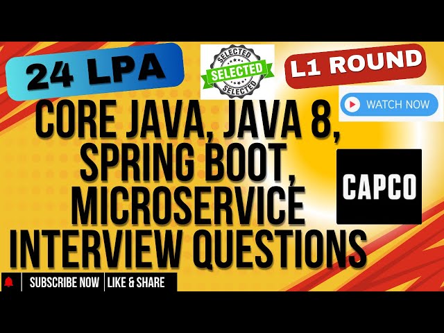 Core Java, Java 8, Spring Boot, Microservice, Docker Real Interview Questions | CAPCO #java