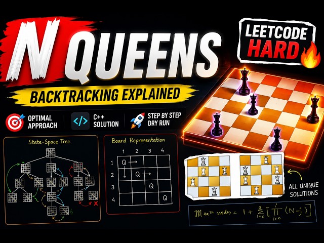 N-Queens | LeetCode Hard | Backtracking Explained with Recursion Tree | Google Interview Question