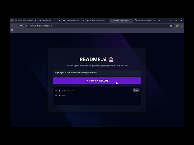 README.ai : AI-Powered README Generator | Python Project Demo | @FutureStack25