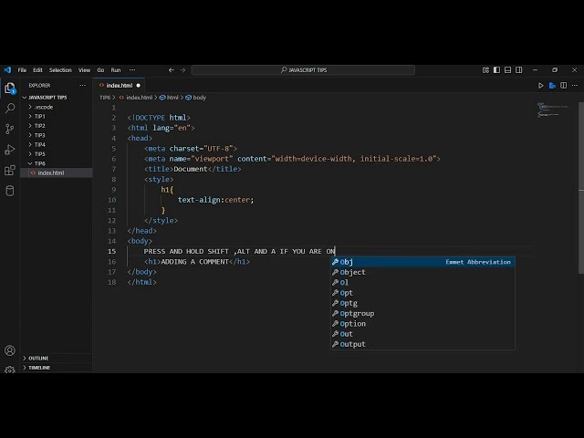 ADDING A COMMENT SHORTCUT IN VISUAL STUDIO CODE (TIP 6)