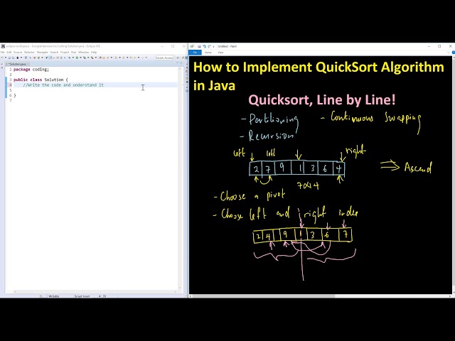 How to implement Quicksort Algorithm in Java Line by Line - Part 1