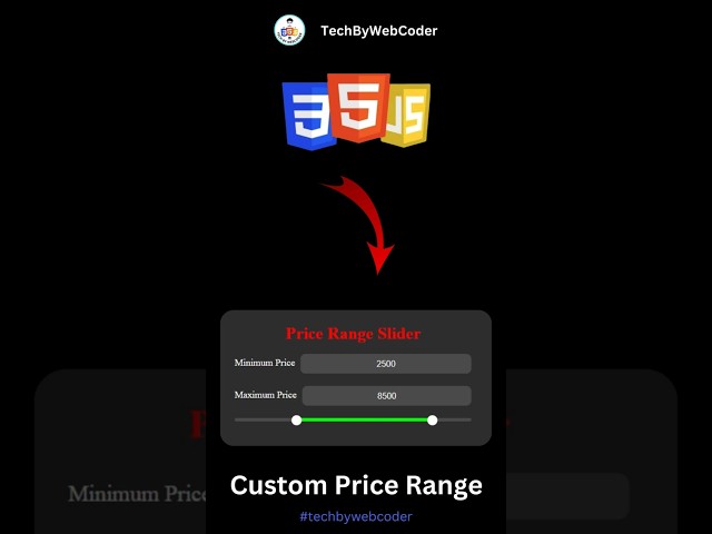 Day 16: How To Build a Modern Custom Price Range UI Using HTML, CSS & JavaScript (For Beginner)
