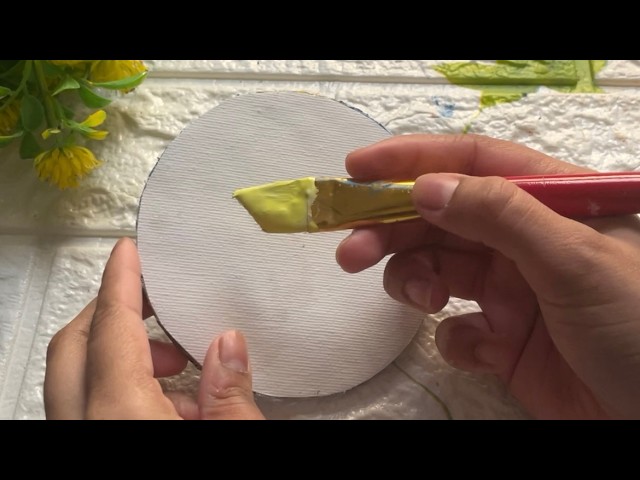 How To Paint Mini Sunset Landscape| Easy Colorful Tree & Sunset Scene