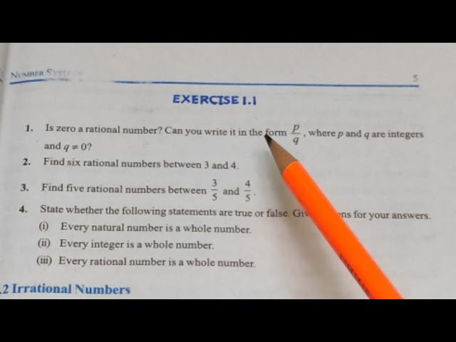 Class 9th Maths | Ex-1.1 | Chapter -1 Numbers system