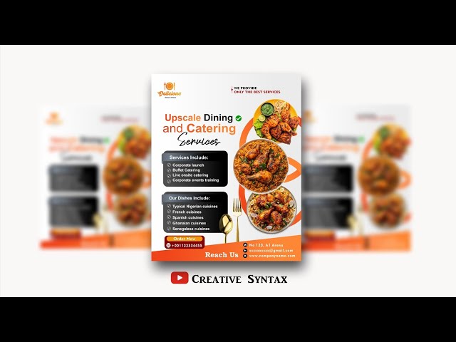 Professional Restaurant Flyer Design in CorelDRAW, Print Ready for Commercial Use