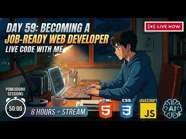[8.7.26] Day 59: Becoming a Job-Ready Web Developer 🇧🇩| 8 Hours + Live Code with me #studywithme