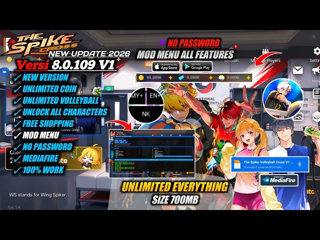The Spike Cross Mod Apk 8.0.109 V1 Latest Version 2026 - Mod Menu /Unlimited Money & Auto Win MY |EN