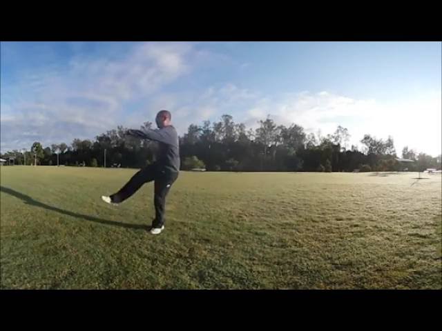 Kung Fu Bootcamp level 1.4 - punch with low spring kick (Samsung Gear 360)