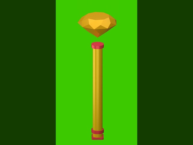 (Part 4) 3D green screen video of orange gem golden wand #greenscreen #chromakey