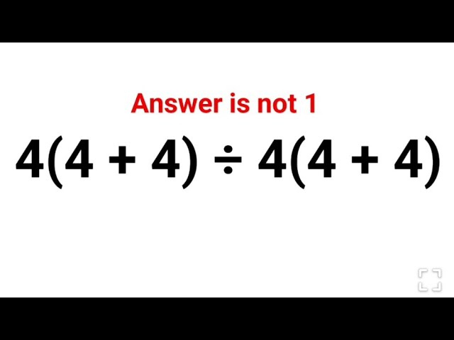 (2 + 2)7 ÷ (2 + 2)7 The answer is not 1. Many got it wrong! A Ukraine Math Test #math #ukraine