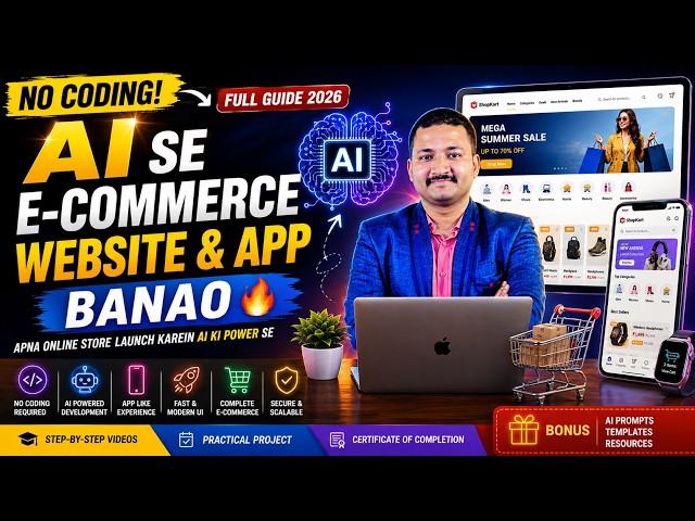 Don't Know Coding? Build E-Commerce Websites & Apps with AI 🔥 | No Code Full Guide 2026
