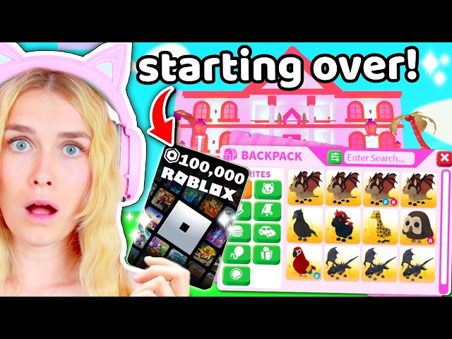 Starting Over With 100,000 ROBUX In Adopt Me!