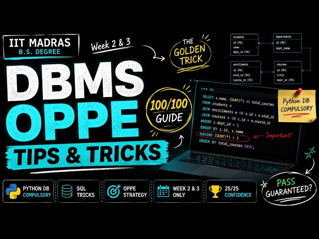 DBMS OPPE Strategy | Score Full Marks with SQL & Python DB #dbms #oppe #iitmbs