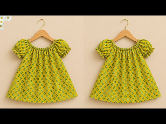 1 Year Baby Frock Cutting and Stitching Tutorial 