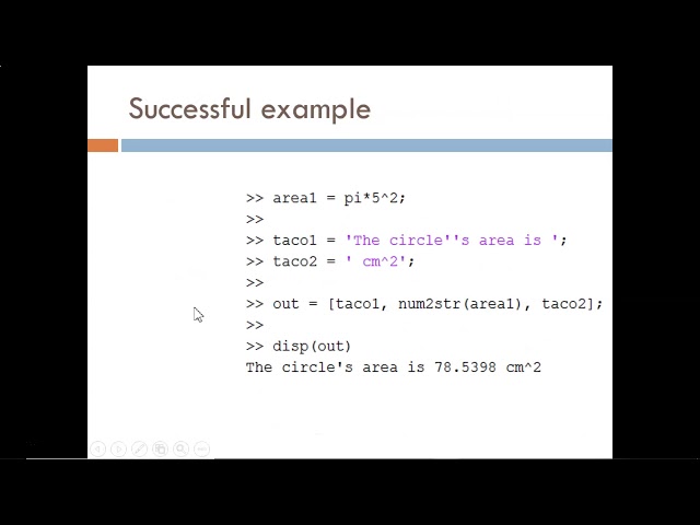 4.4 disp, num2str, fprintf