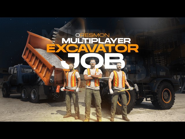 Fivem Multiplayer Excavator Operator Job Script (Custom-Built Vehicle & Map)
