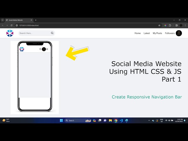 Social Media Website Using HTML CSS & JS Part 1 # 01