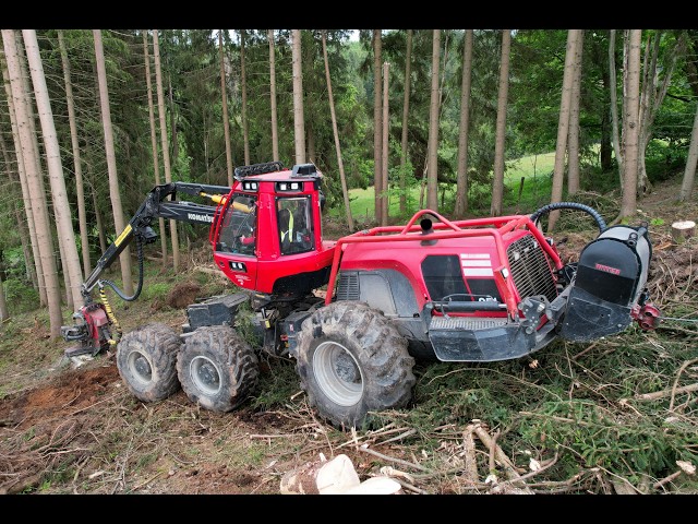 🌲 CabView beim Sturmholz • Komatsu 951 & Ritter Winch • Komatsu Forest • Harvester in Action • Fast🌲