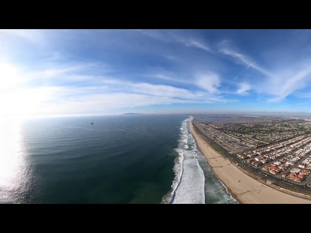 VR 360 - Huntington Beach Flyover Second Attempt FAIL
