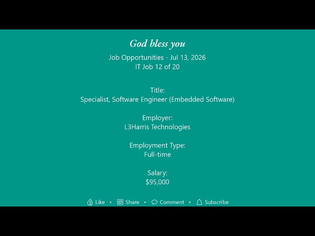 Daily IT Jobs Opportunities 2026-07-13