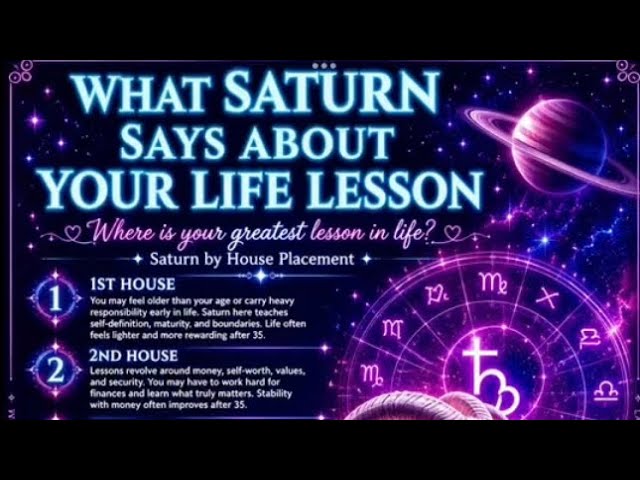 YOUR LIFE LESSON VIA SATURN - ASTROLOGY
