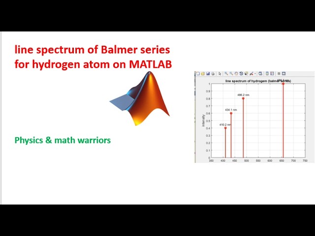 line spectrum of balmer series for hydrogen atom on matlab