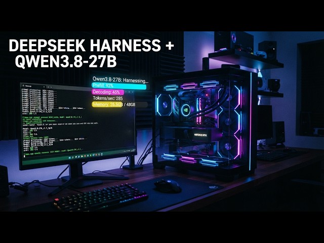 5090 powered Local AI agent: Qwen3.8-27B + Deepseek Harness