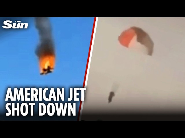 Shocking moment missile hits American fighter jet sending F-15 spiralling into the ground in Kuwait