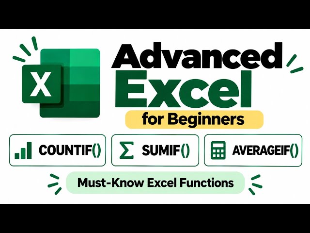 Advanced Excel for Beginners in Telugu | COUNTIF, SUMIF & AVERAGEIF | Must-Know Excel Functions