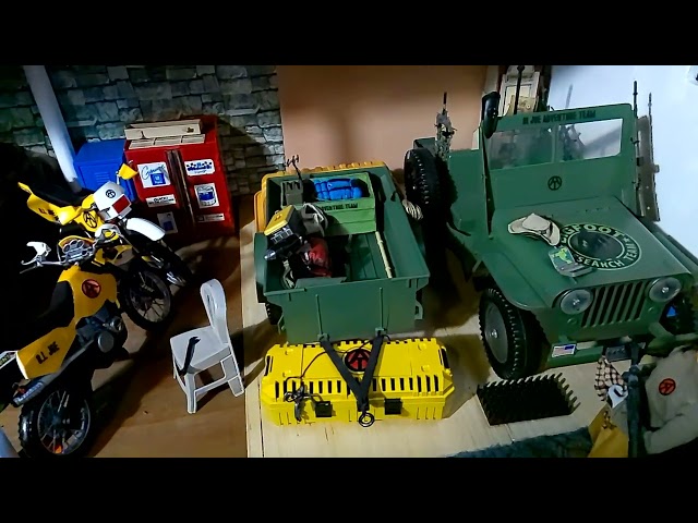 1/6 scale GI Joe action figure diorama and Collectible room VHS. records, comics