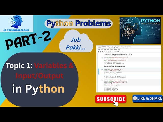 Python Problems of Variables & Input/Output related topics | How to  Convert Temperature(C to F).