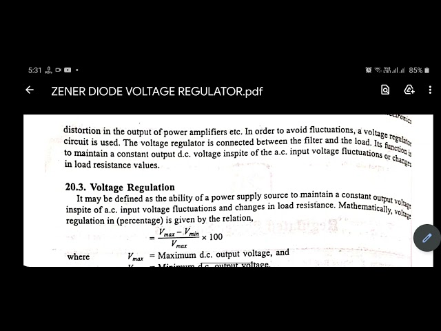 zener diode voltage regulator