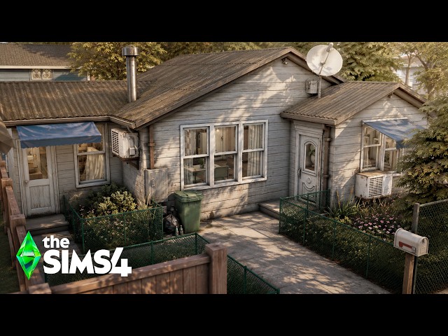 REALISTIC HOME FOR A LAZY, SLOPPY & UNEMPLOYED SIM - Relaxing Speed Build-ASMR| The Sims 4 - no cc.