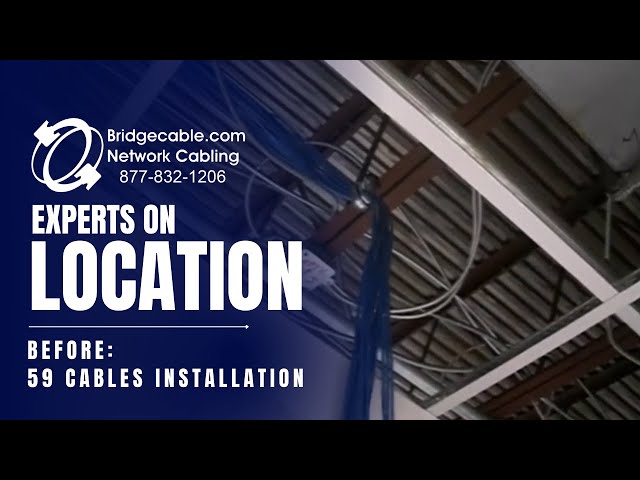 Network Cabling Installation in New Jersey of 59 Cables | BEFORE | BridgeCable.com