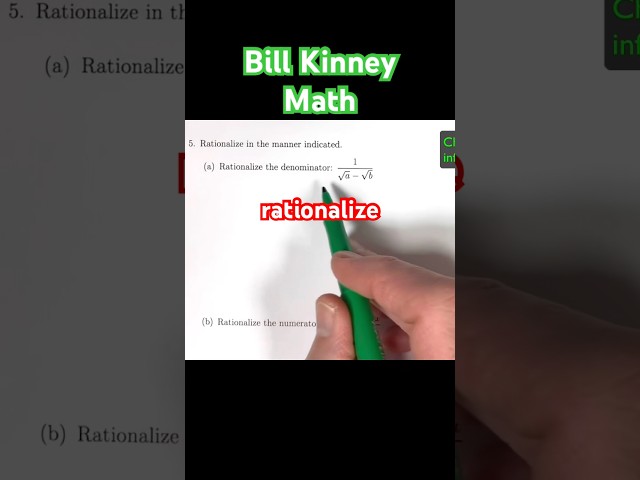 WHY Do We RATIONALIZE the DENOMINATOR? (NOT Because Square Roots Aren’t Allowed!)