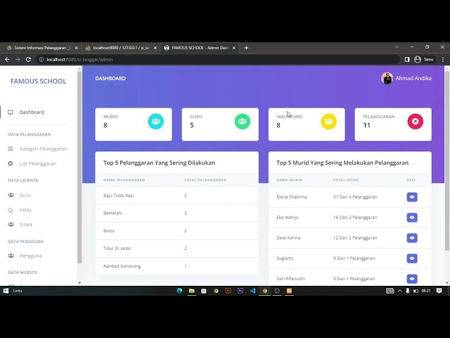 free source code website Sistem Informasi Pelanggaran menggunakan codeigniter | Berbagi Aplikasi Web