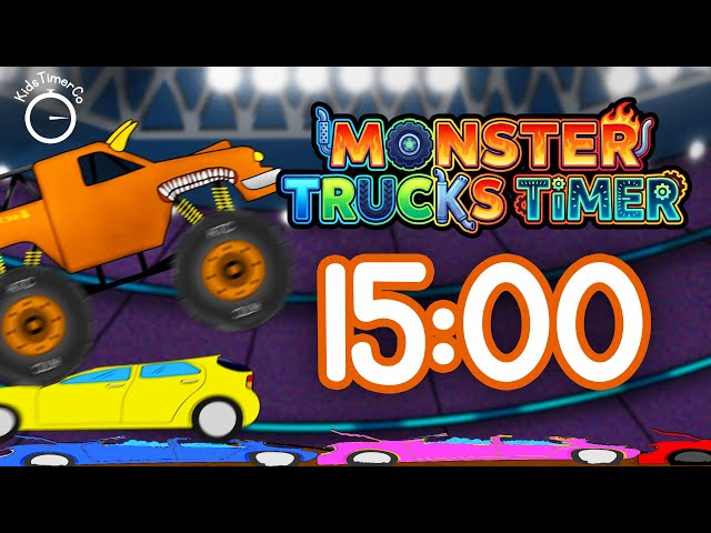 Monster Truck Crush Timer for Kids! | 15 Minute Visual Countdown 🛞