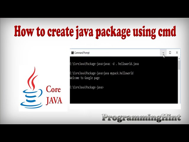 How to create package in core java using command prompt in windows?