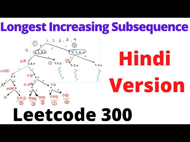 Longest Increasing Subsequence | recursion and memoizarion | leetcode 300 | Hindi