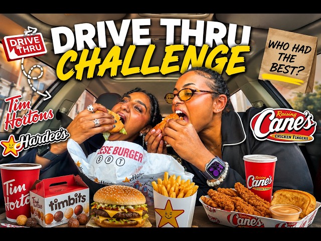 The car in front of us decides our food!! Drive-thru challenge