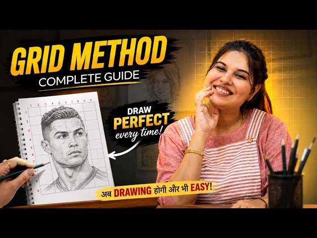 How to Draw a Perfect Portrait (Easy Grid Method) 😍 | Artist Shikha Sharma