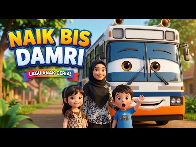 Roda-Roda Bis Damri Berputar 🚍| Ibu,  Qira dan Zupal mengunjungi rumah nenek naik bis damri.