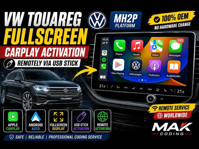 VW Touareg Fullscreen Carplay Activation | Remotely via USB Stick | MH2P | MAK Coding