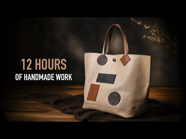 Making a Handmade Leather Tote bag | Complete Bag Making Process | ASMR